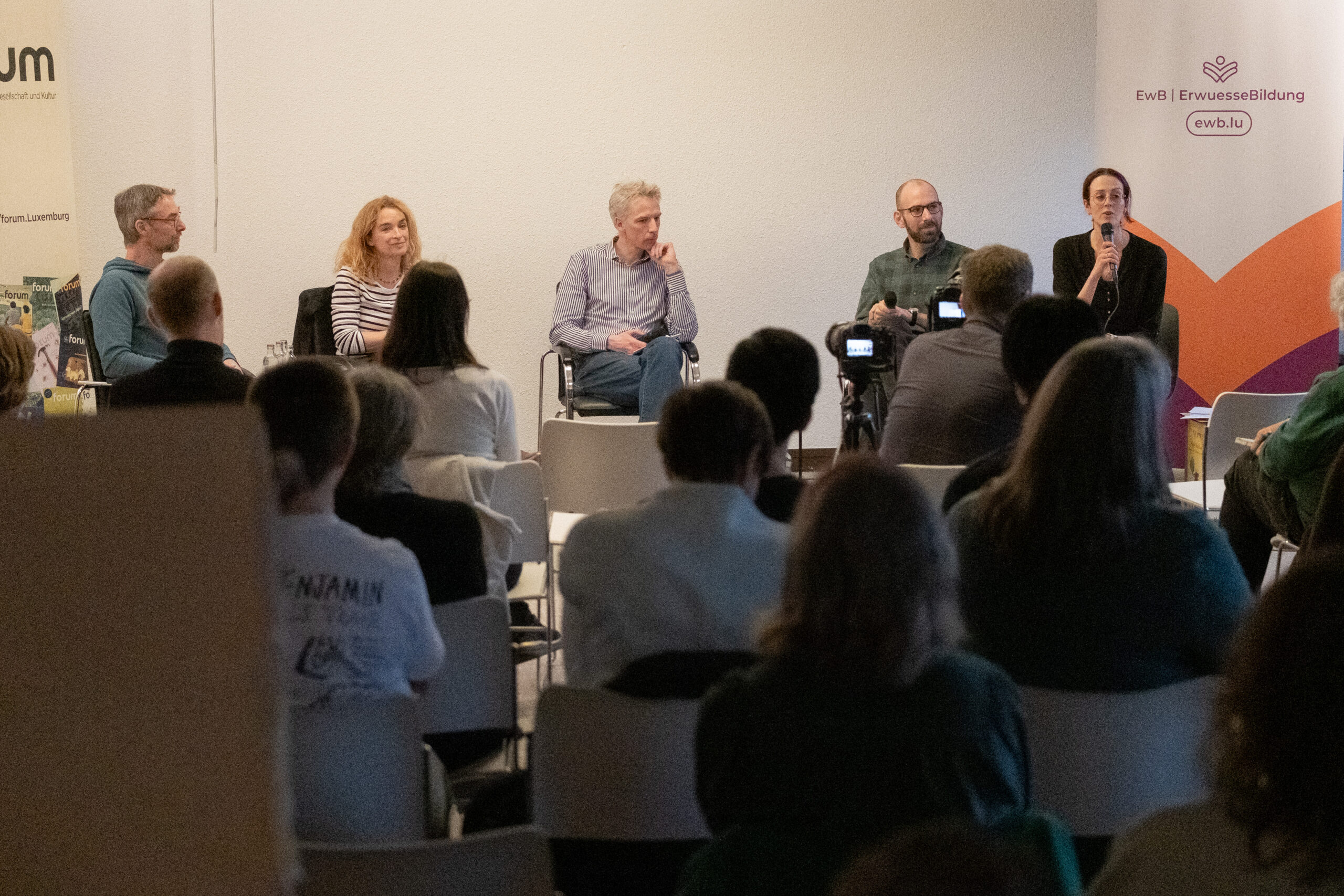Schoul an hir Alternativen 1 Johny Diderich, Manou Worré, Luc Weis, Philippe Demart, Nora Schleich bei "Schoul - an hir Alternativen"